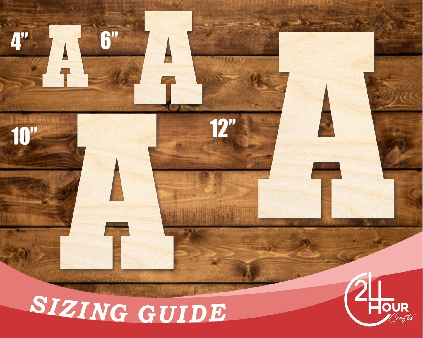 Unfinished Wood Varsity Team Font - A Shape | DIY Craft Cutout | up to 46" DIY - NameSigns.com