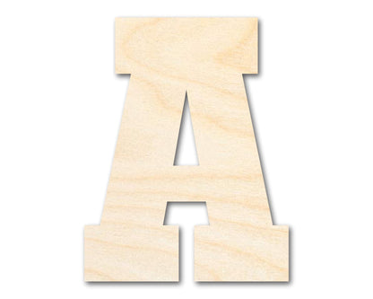 Unfinished Wood Varsity Team Font - A Shape | DIY Craft Cutout | up to 46" DIY - NameSigns.com