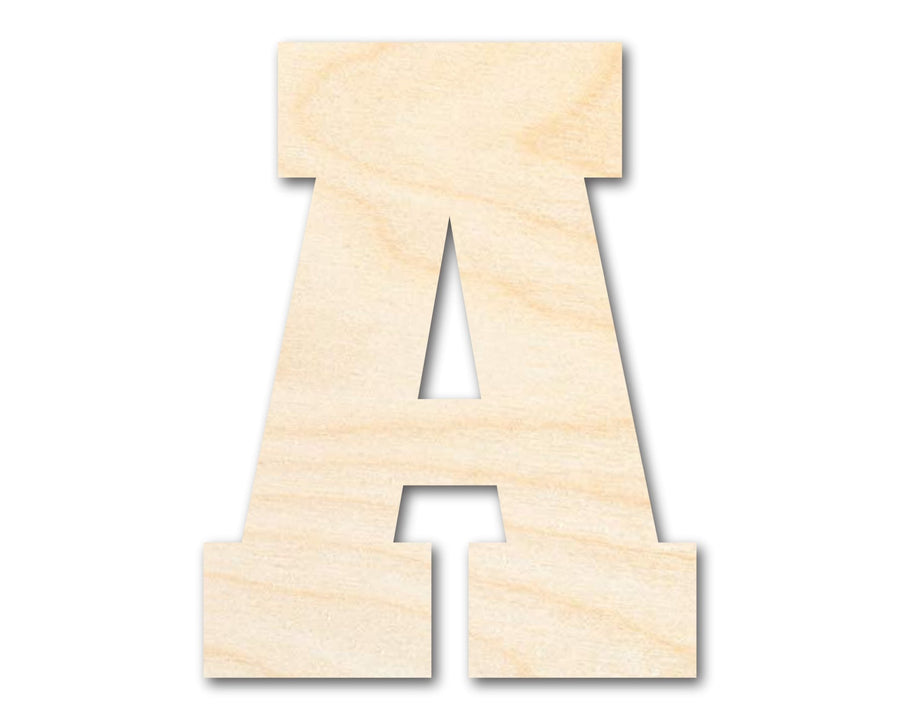 Unfinished Wood Varsity Team Font - A Shape | DIY Craft Cutout | up to 46" DIY - NameSigns.com