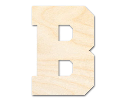 Unfinished Wood Varsity Team Font - B Shape | DIY Craft Cutout | up to 46" DIY - NameSigns.com