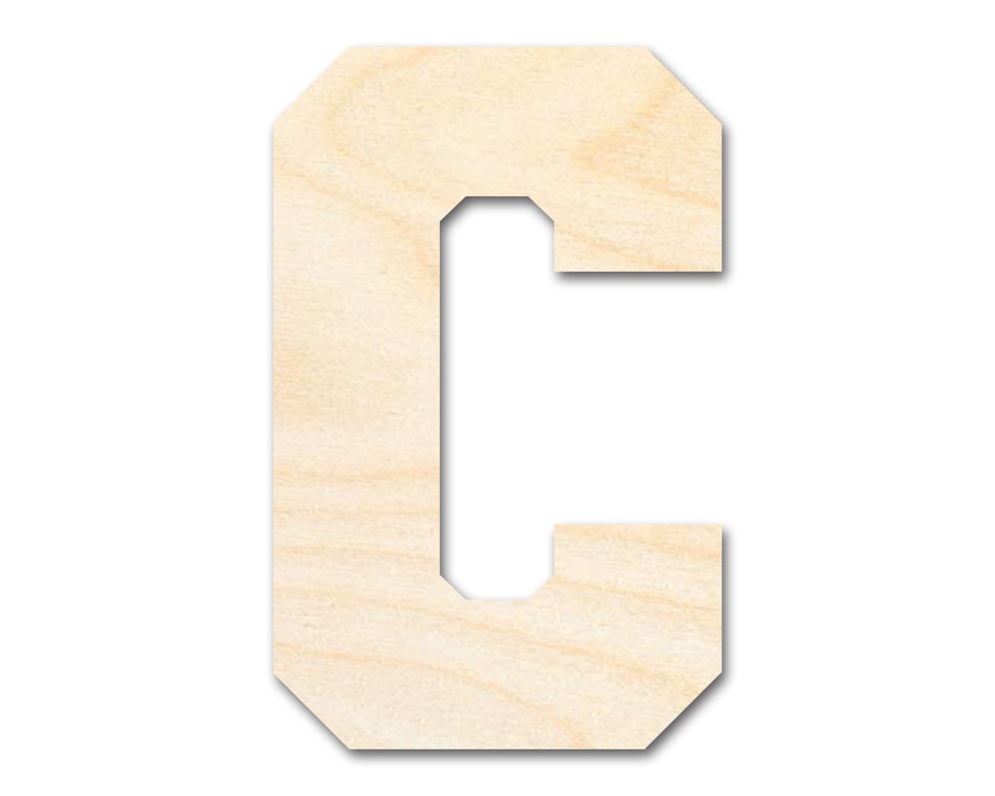 Unfinished Wood Varsity Team Font - C Shape | DIY Craft Cutout | up to 46" DIY - NameSigns.com
