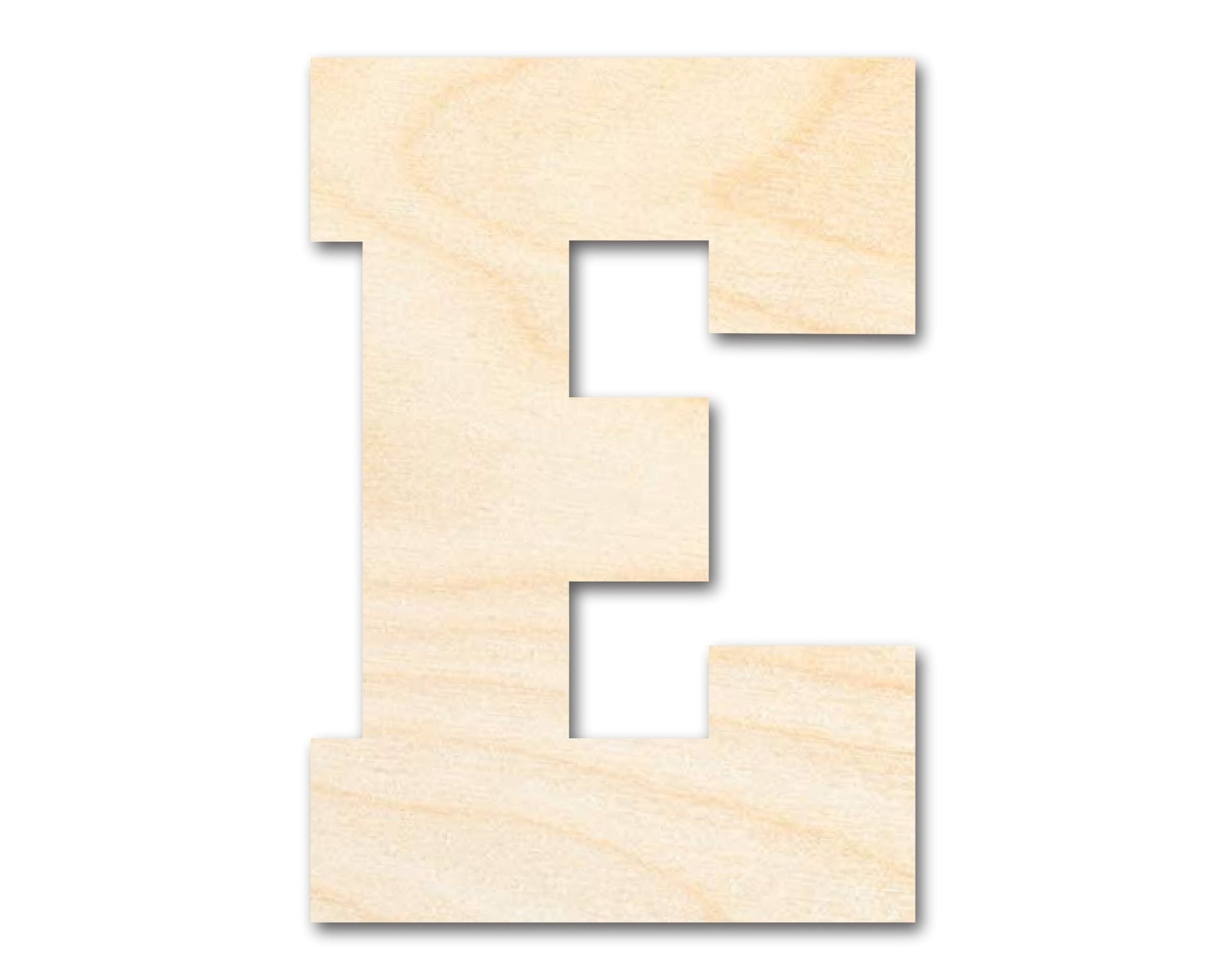 Unfinished Wood Varsity Team Font - E Shape | DIY Craft Cutout | up to 46" DIY - NameSigns.com