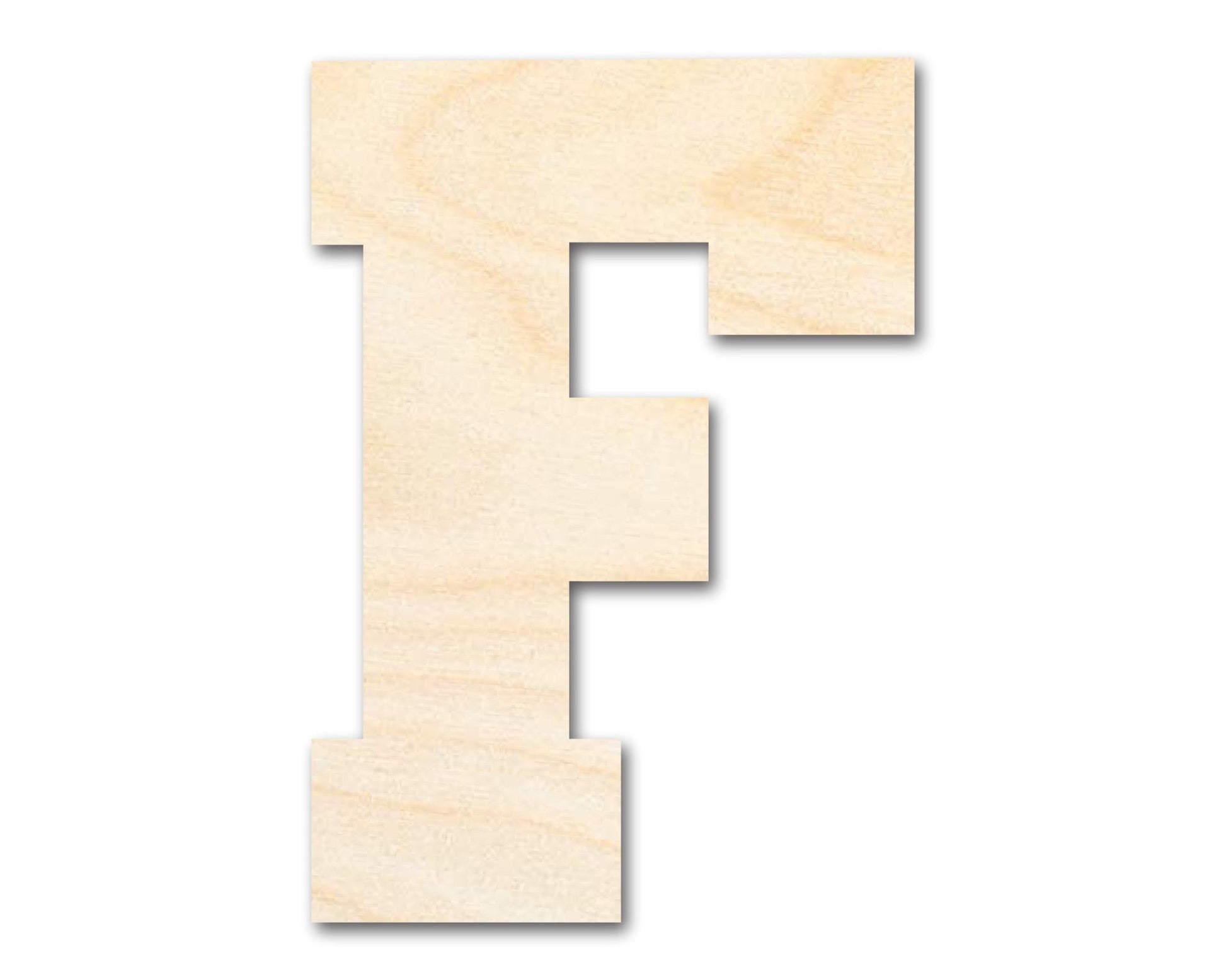 Unfinished Wood Varsity Team Font - F Shape | DIY Craft Cutout | up to 46" DIY - NameSigns.com