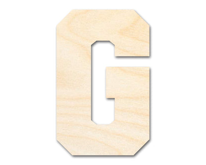 Unfinished Wood Varsity Team Font - G Shape | DIY Craft Cutout | up to 46" DIY - NameSigns.com