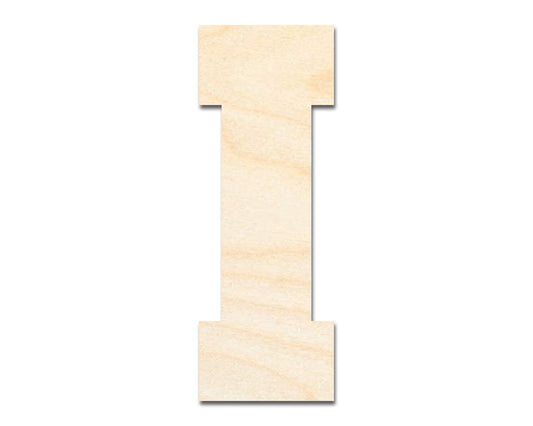Unfinished Wood Varsity Team Font - I Shape | DIY Craft Cutout | up to 46" DIY - NameSigns.com