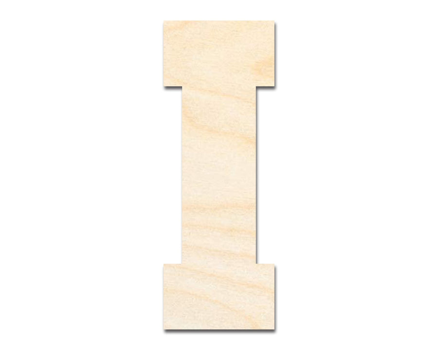 Unfinished Wood Varsity Team Font - I Shape | DIY Craft Cutout | up to 46" DIY - NameSigns.com