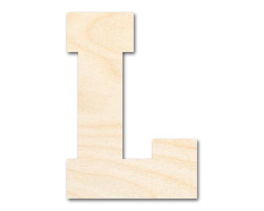 Unfinished Wood Varsity Team Font - L Shape | DIY Craft Cutout | up to 46" DIY - NameSigns.com
