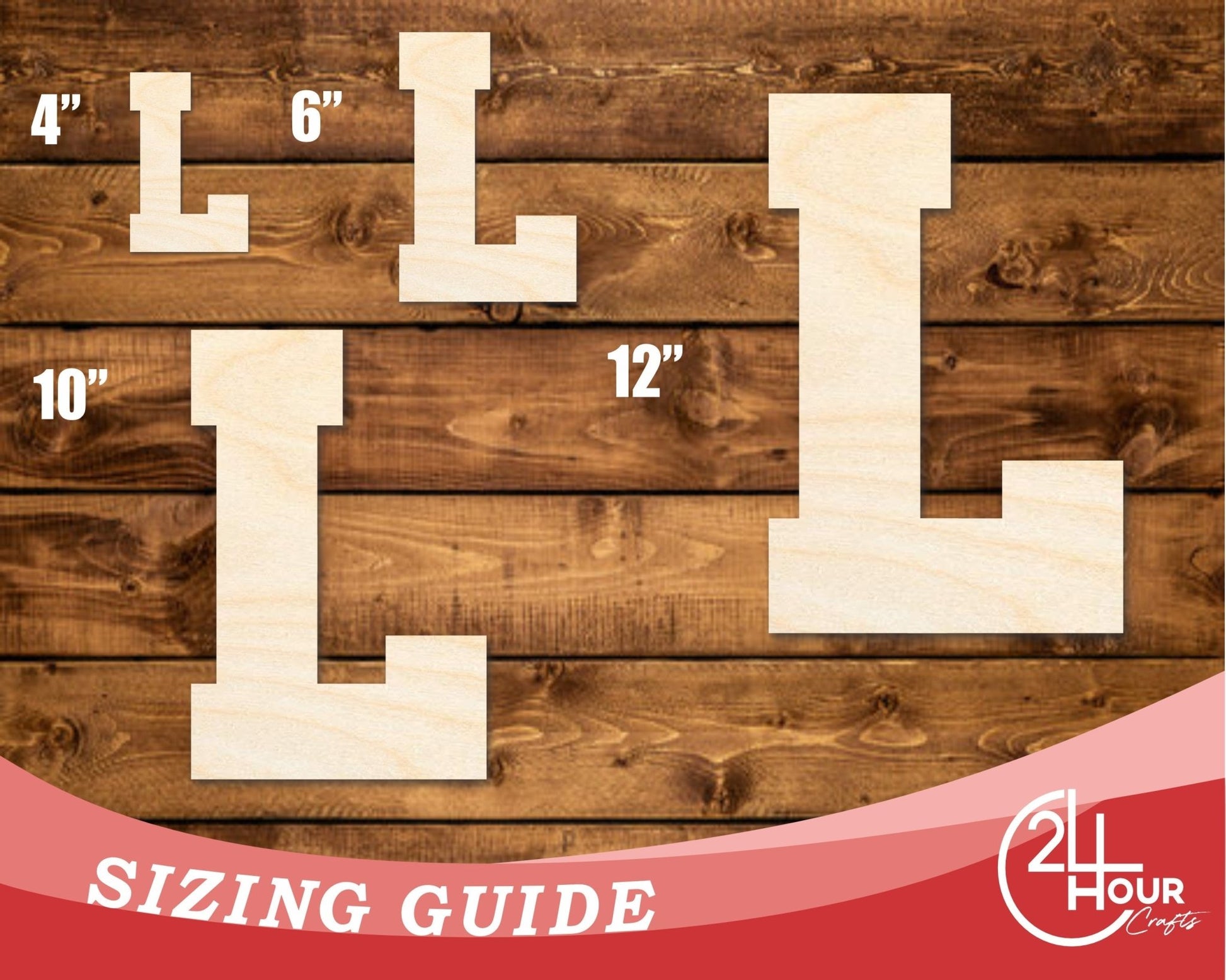 Unfinished Wood Varsity Team Font - L Shape | DIY Craft Cutout | up to 46" DIY - NameSigns.com