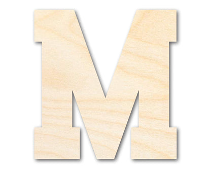 Unfinished Wood Varsity Team Font - M Shape | DIY Craft Cutout | up to 46" DIY - NameSigns.com