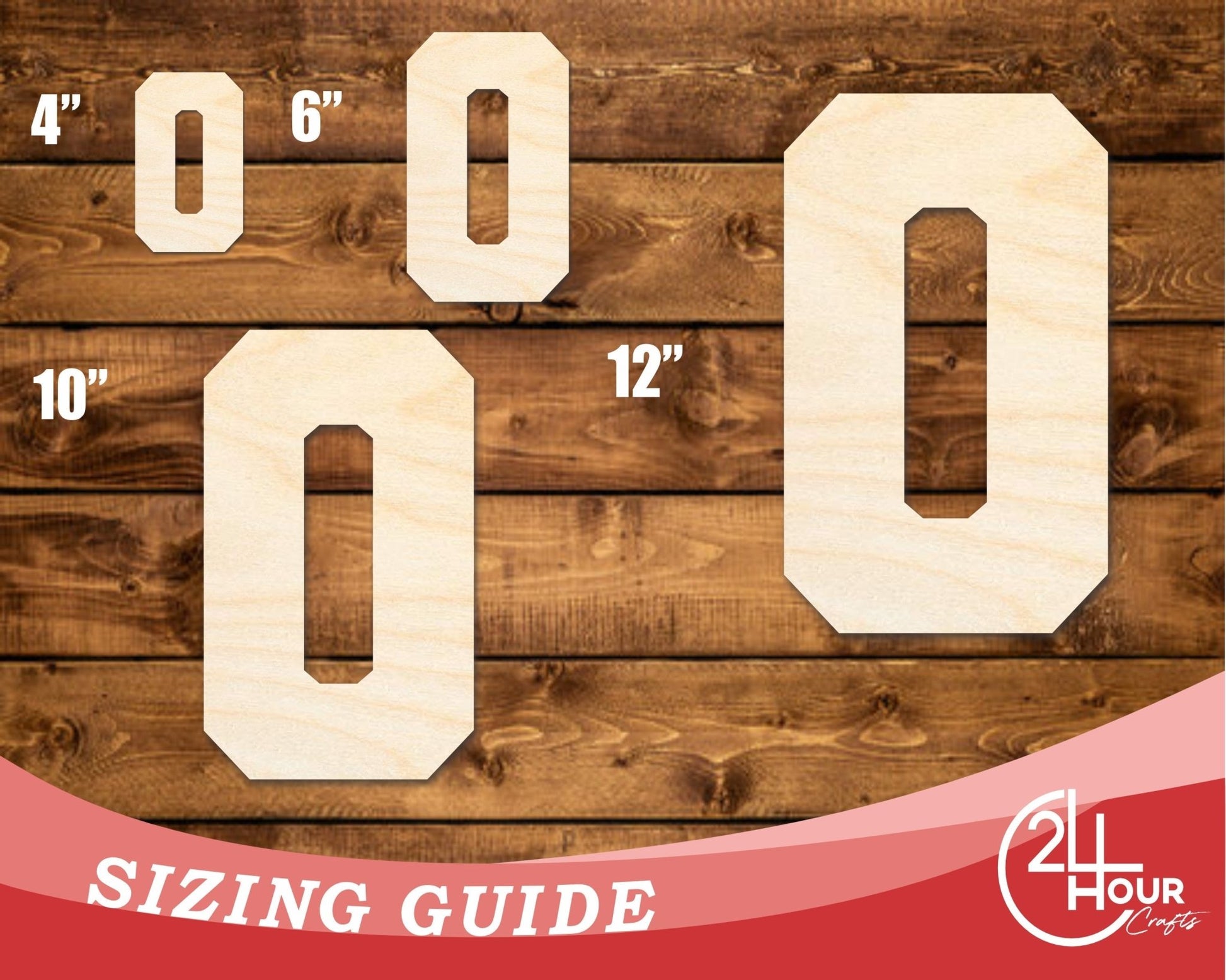 Unfinished Wood Varsity Team Font - O Shape | DIY Craft Cutout | up to 46" DIY - NameSigns.com