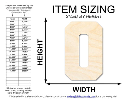 Unfinished Wood Varsity Team Font - O Shape | DIY Craft Cutout | up to 46" DIY - NameSigns.com