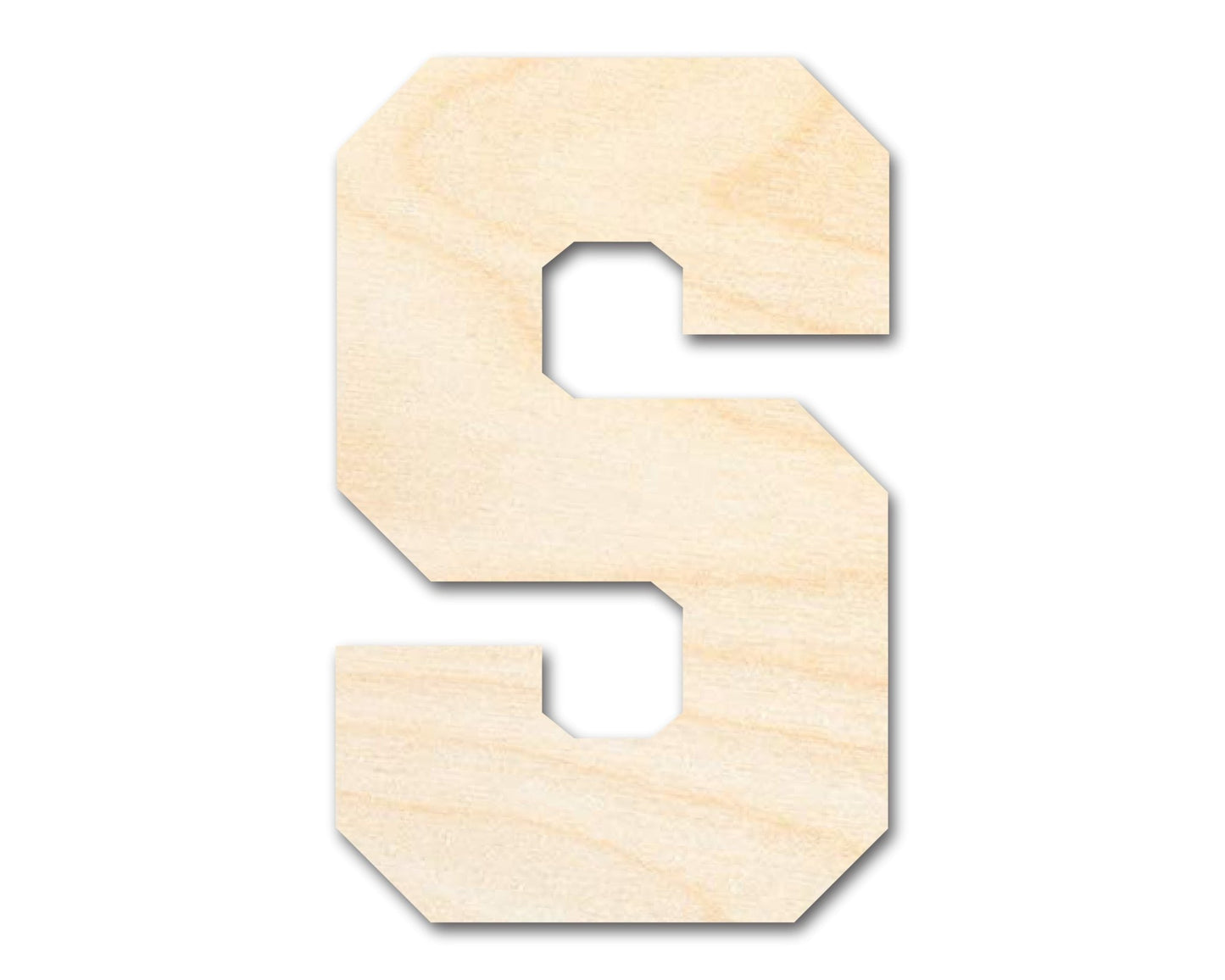 Unfinished Wood Varsity Team Font - S Shape | DIY Craft Cutout | up to 46" DIY - NameSigns.com