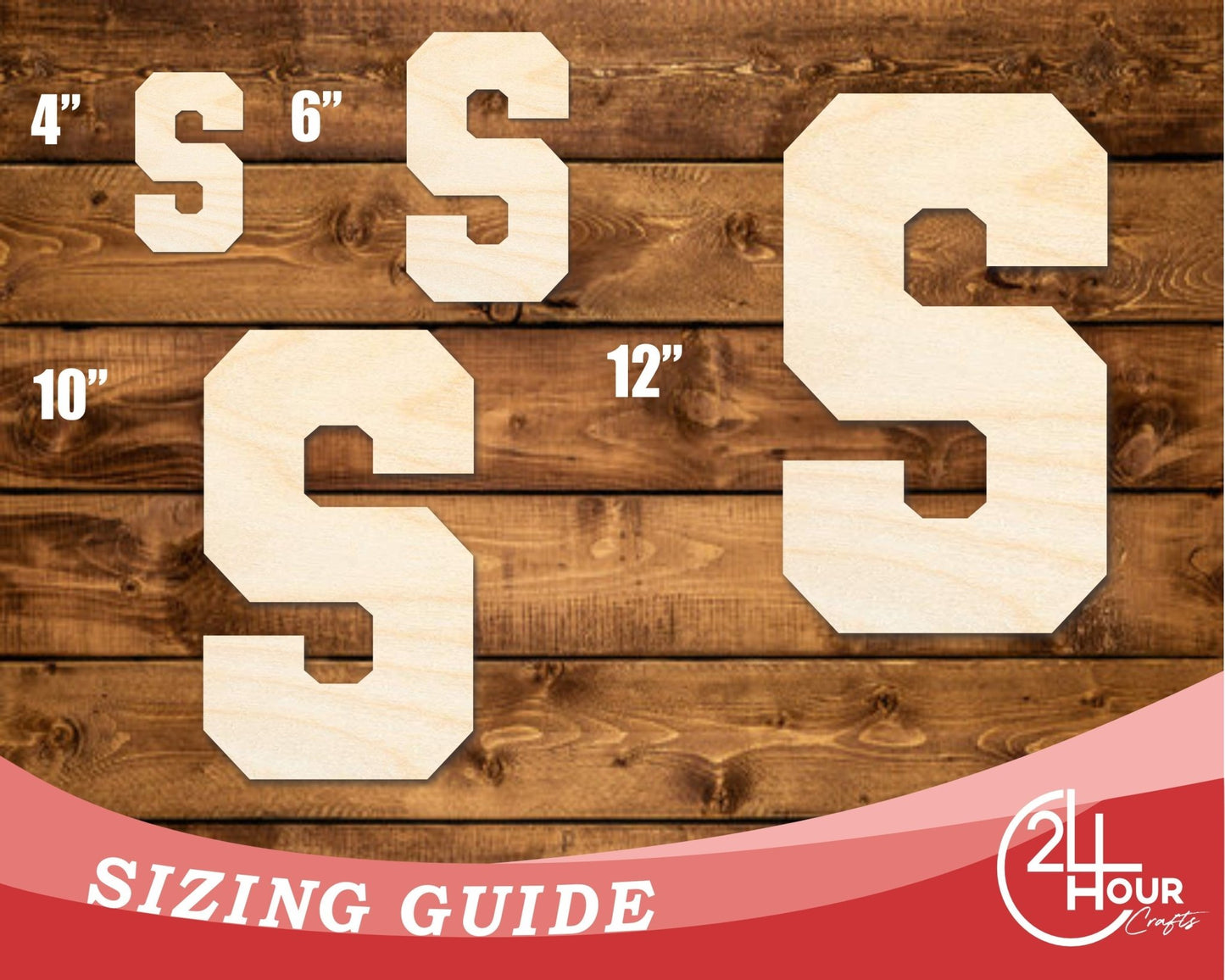 Unfinished Wood Varsity Team Font - S Shape | DIY Craft Cutout | up to 46" DIY - NameSigns.com