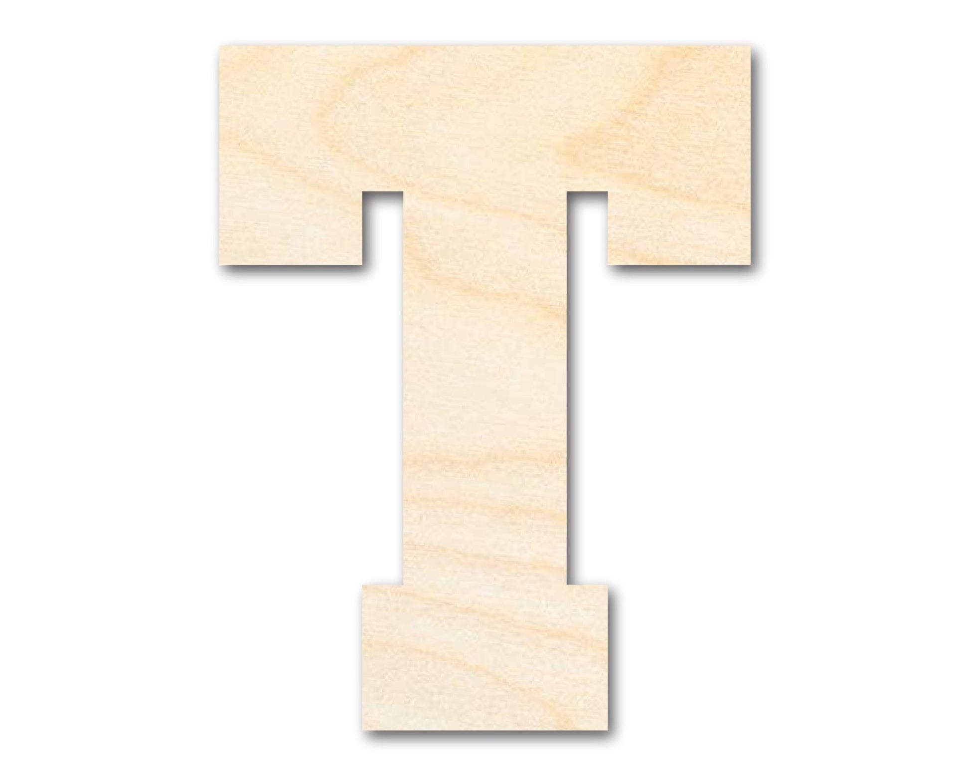 Unfinished Wood Varsity Team Font - T Shape | DIY Craft Cutout | up to 46" DIY - NameSigns.com