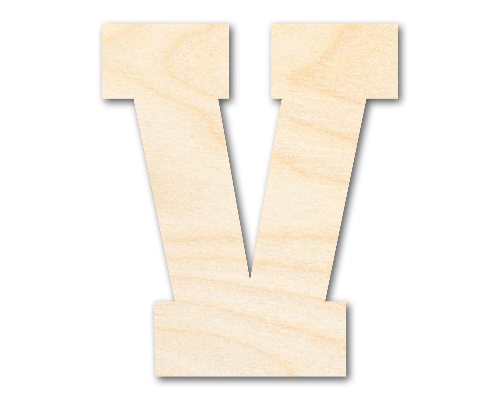 Unfinished Wood Varsity Team Font - V Shape | DIY Craft Cutout | up to 46" DIY - NameSigns.com