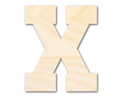 Unfinished Wood Varsity Team Font - X Shape | DIY Craft Cutout | up to 46" DIY - NameSigns.com