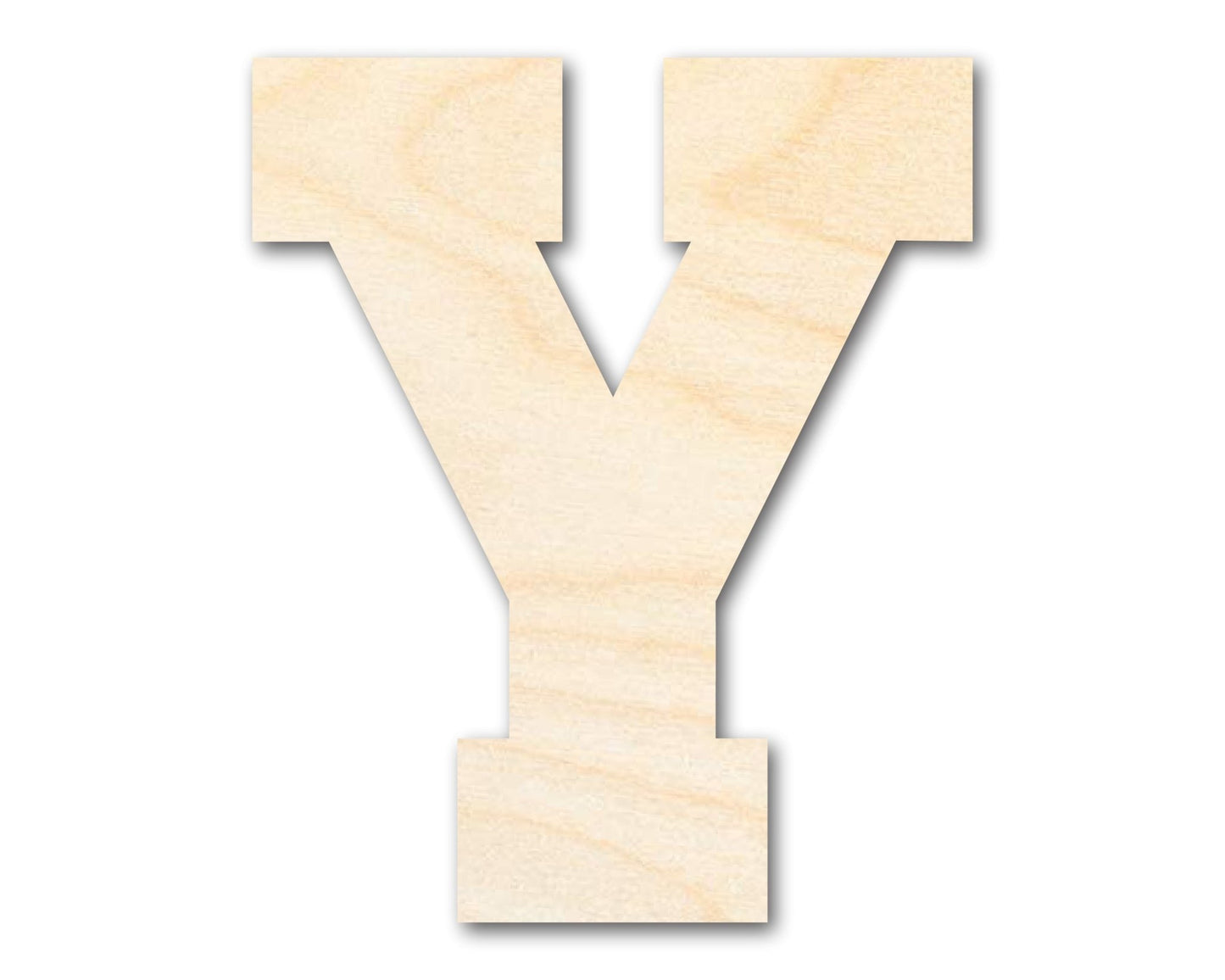 Unfinished Wood Varsity Team Font - Y Shape | DIY Craft Cutout | up to 46" DIY - NameSigns.com