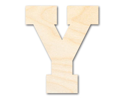 Unfinished Wood Varsity Team Font - Y Shape | DIY Craft Cutout | up to 46" DIY - NameSigns.com
