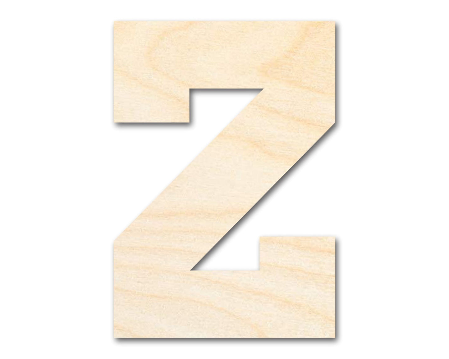 Unfinished Wood Varsity Team Font - Z Shape | DIY Craft Cutout | up to 46" DIY - NameSigns.com