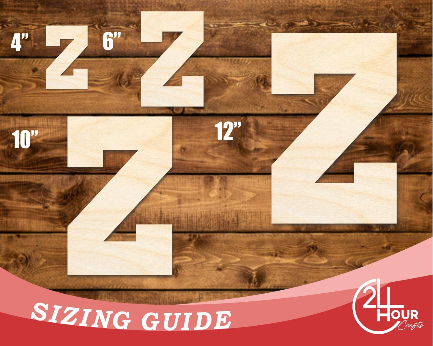 Unfinished Wood Varsity Team Font - Z Shape | DIY Craft Cutout | up to 46" DIY - NameSigns.com