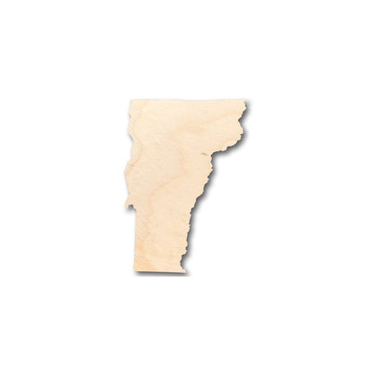 Unfinished Wood Vermont Shape - State - Craft - up to 46" DIY - NameSigns.com