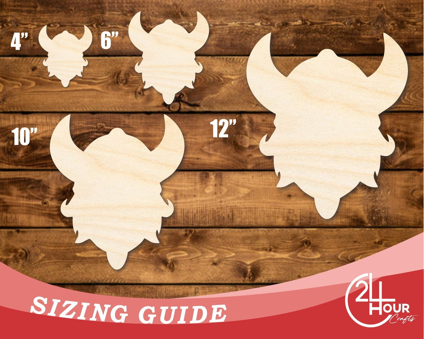 Unfinished Wood Viking Mascot Shape | DIY Craft Cutout | up to 46" DIY - NameSigns.com
