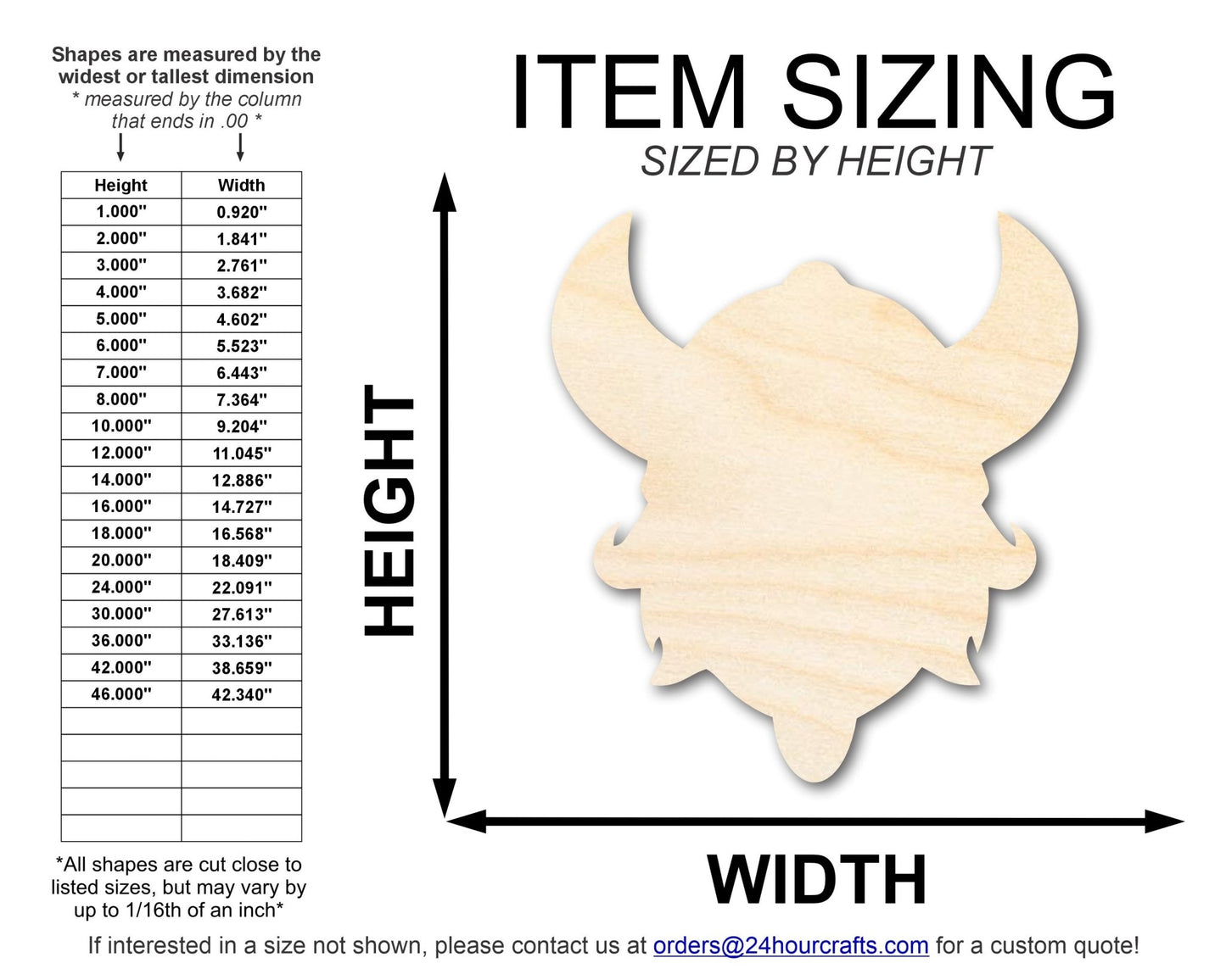 Unfinished Wood Viking Mascot Shape | DIY Craft Cutout | up to 46" DIY - NameSigns.com