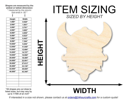 Unfinished Wood Viking Mascot Shape | DIY Craft Cutout | up to 46" DIY - NameSigns.com
