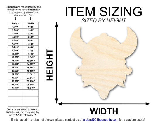 Unfinished Wood Viking Mascot Shape | DIY Craft Cutout | up to 46" DIY - NameSigns.com
