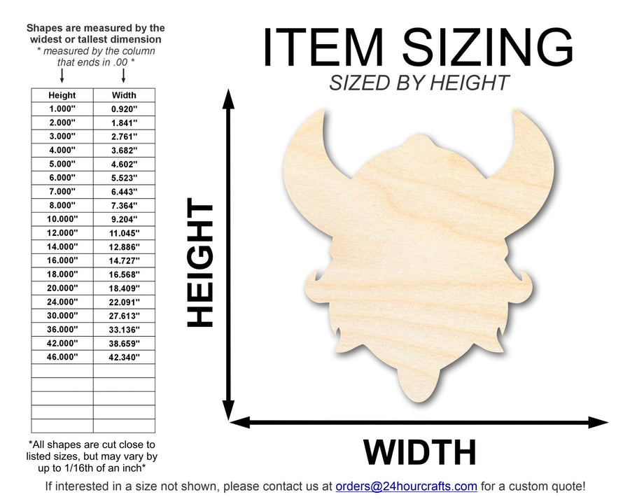 Unfinished Wood Viking Mascot Shape | DIY Craft Cutout | up to 46" DIY - NameSigns.com