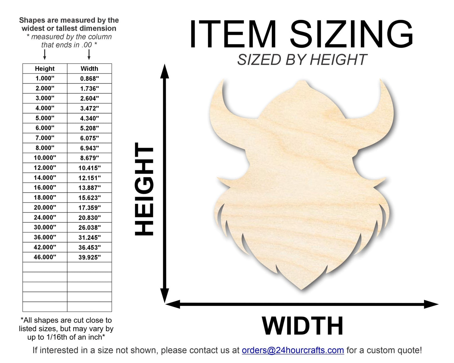 Unfinished Wood Viking Mascot Shape | DIY Craft Cutout | up to 46" DIY - NameSigns.com