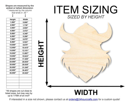 Unfinished Wood Viking Mascot Shape | DIY Craft Cutout | up to 46" DIY - NameSigns.com
