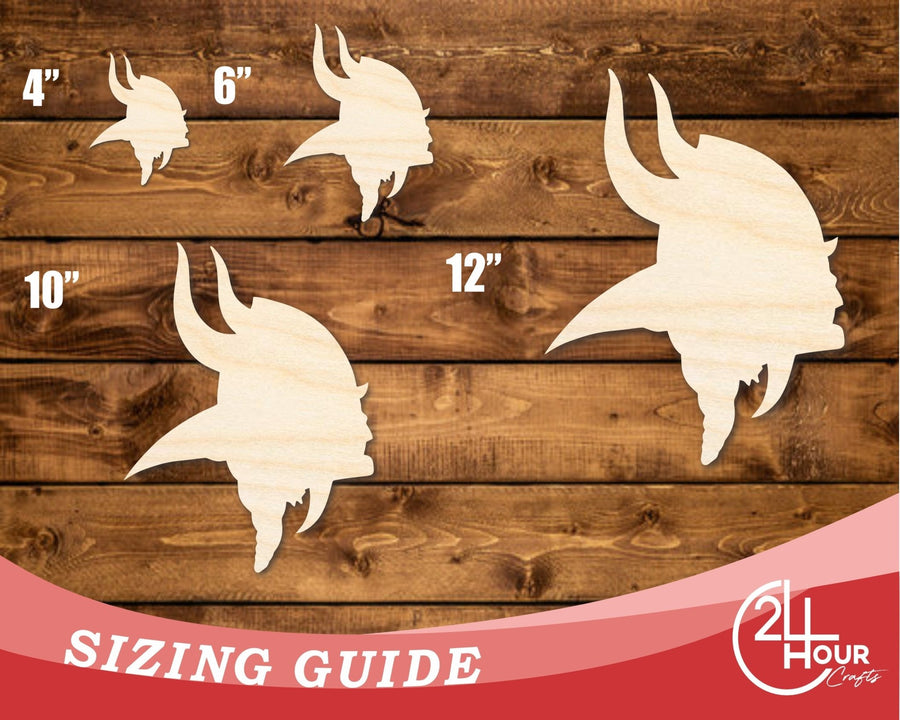 Unfinished Wood Viking Mascot Shape | DIY Craft Cutout | up to 46" DIY - NameSigns.com