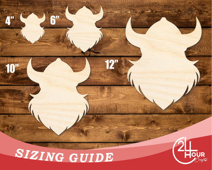 Unfinished Wood Viking Mascot Shape | DIY Craft Cutout | up to 46" DIY - NameSigns.com