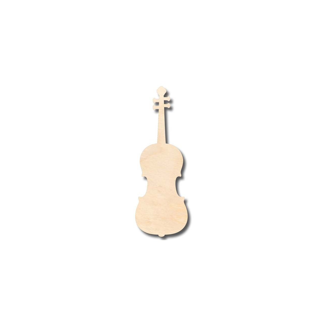 Unfinished Wood Violin Shape - Music - Craft - up to 46" DIY - NameSigns.com