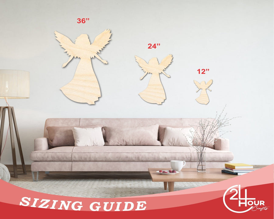 Unfinished Wood Virgo Angel Shape - Zodiac Craft - up to 46" - NameSigns.com