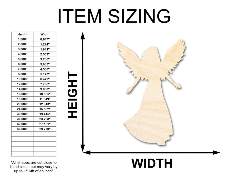 Unfinished Wood Virgo Angel Shape - Zodiac Craft - up to 46" - NameSigns.com