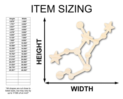 Unfinished Wood Virgo Constellation Shape - Zodiac Craft - up to 46" - NameSigns.com