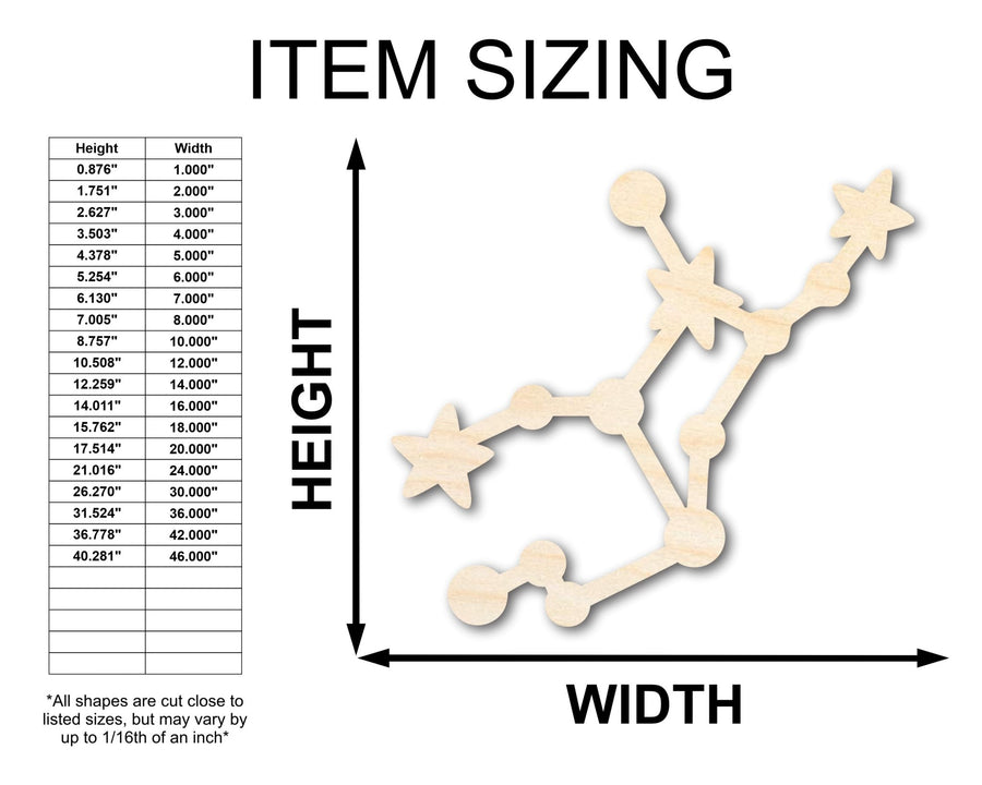 Unfinished Wood Virgo Constellation Shape - Zodiac Craft - up to 46" - NameSigns.com