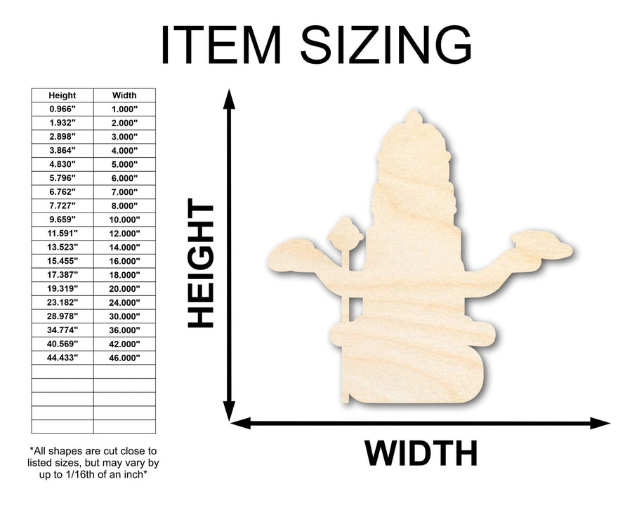 Unfinished Wood Vishnu Shape - Craft - up to 46" - NameSigns.com