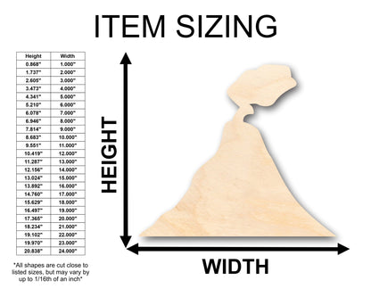 Unfinished Wood Volcano Shape - Craft - up to 46" DIY - NameSigns.com