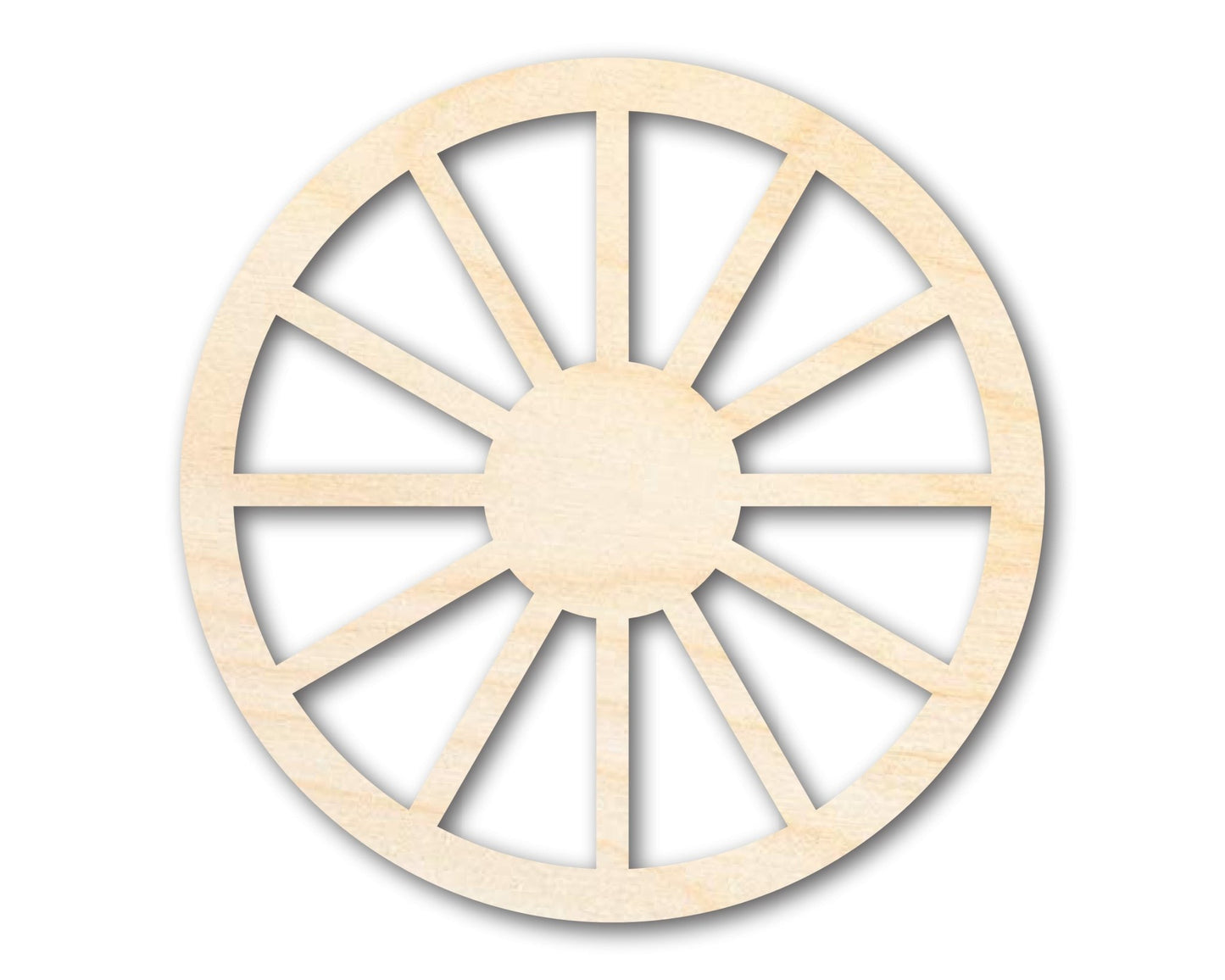 Unfinished Wood Wagon Wheel Shape | Rustic Farmhouse | DIY Craft Cutout | Up to 24" - NameSigns.com