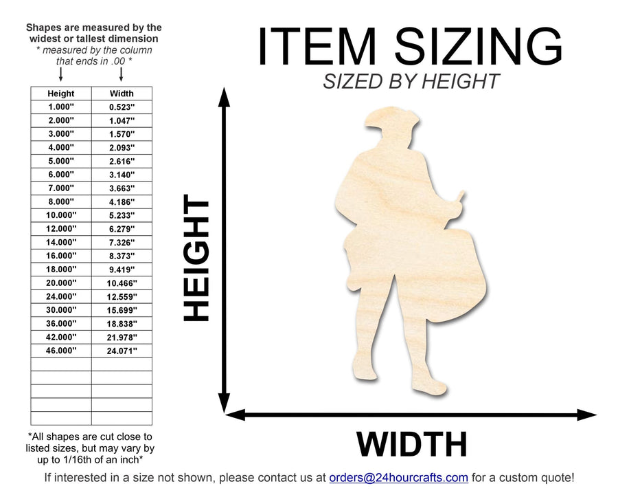 Unfinished Wood War Drummer Shape | DIY Craft Cutout | up to 46" DIY - NameSigns.com