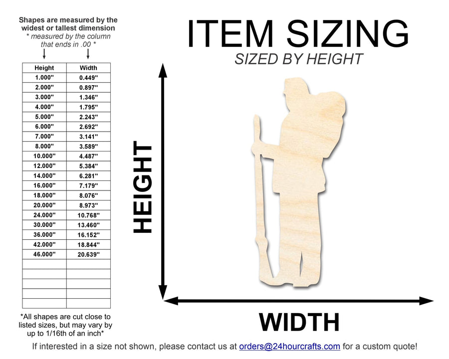 Unfinished Wood War Soldier Shape | DIY Craft Cutout | up to 46" DIY - NameSigns.com