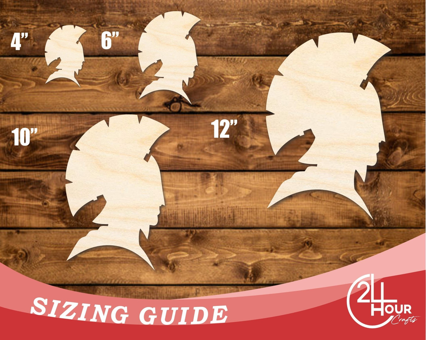 Unfinished Wood Warrior Mascot Shape | DIY Craft Cutout | up to 46" DIY - NameSigns.com