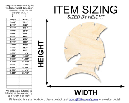 Unfinished Wood Warrior Mascot Shape | DIY Craft Cutout | up to 46" DIY - NameSigns.com