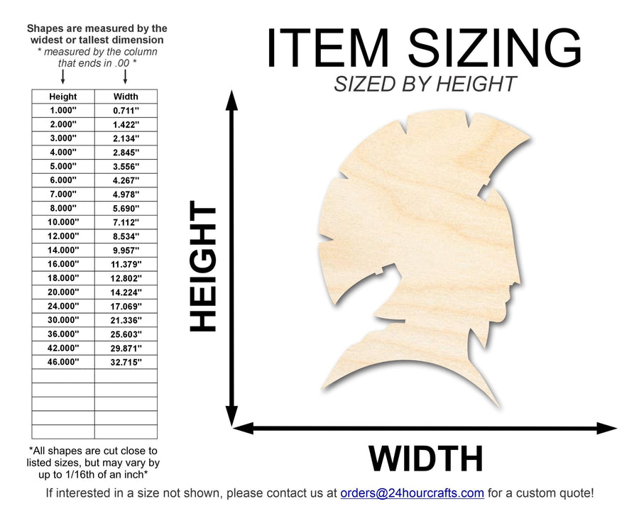 Unfinished Wood Warrior Mascot Shape | DIY Craft Cutout | up to 46" DIY - NameSigns.com