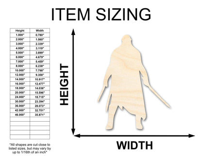 Unfinished Wood Warrior Shape - Craft - up to 46" - NameSigns.com