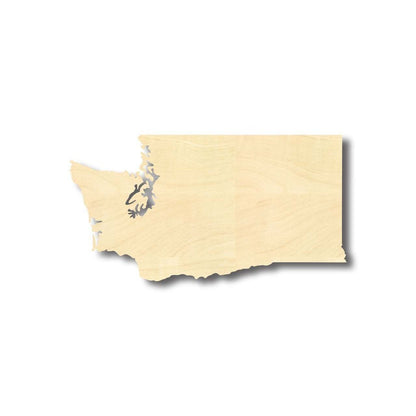 Unfinished Wood Washington Shape - State - Craft - up to 46" DIY - NameSigns.com