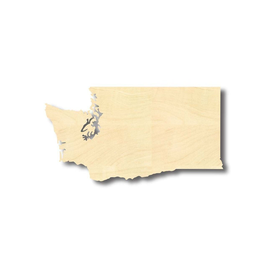 Unfinished Wood Washington Shape - State - Craft - up to 46" DIY - NameSigns.com
